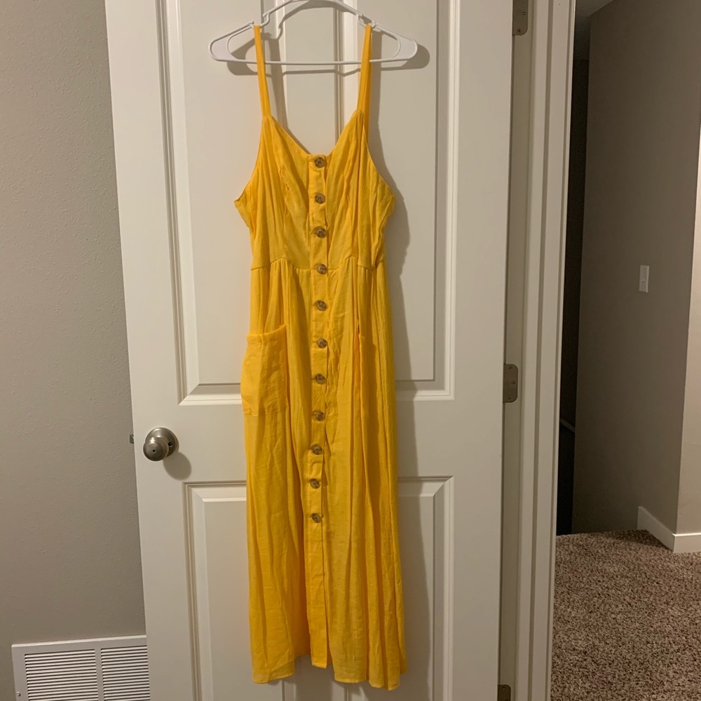 NWT mlle gabrielle yellow midi dress